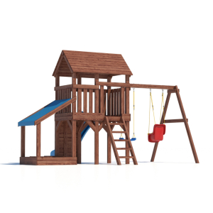 Детская площадка CustWood Scout SC7+ с большой деревянной крышей