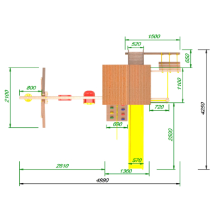 Детская площадка Пикник Оптимус Д с турником и шведской стенкой