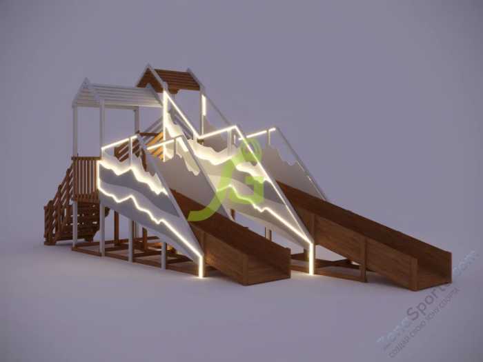 Зимняя горка IgraGrad Snow Fox скат 8 и 5 м мод.2